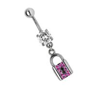 Bauchnabelpiercing ADELIA´S "Piercing Piercing Bauchnabelpiercing", Damen, Gr. onesize, pink, Titan, Piercings, Titan Banane - mit Schloss Zirkonia Anhänger pink (21320426-0) pink