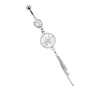 Bauchnabelpiercing ADELIA´S "Piercing Piercing Bauchnabelpiercing", Damen, Gr. onesize, silber, Chirurgiestahl, Piercings, 316l Stahl Banane - Anhänger mit Traumfänger (95464950-0) silber