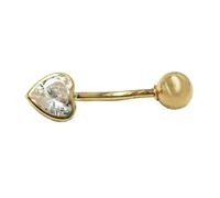 Bauchnabelpiercing Banana 20x6mm Zirkonia-Herz 14Kt GOLD