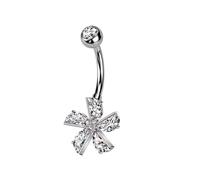 Bauchnabelpiercing Blume Zirkonia