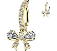 Bauchnabelpiercing Pavé Zirkonia mit Schleife Anhänger Clicker