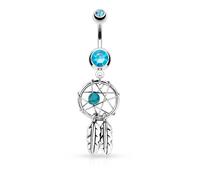 Bauchnabelpiercing Traumfänger Silber