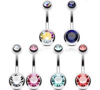 Bauchnabelpiercing Zirkonia, 6 Stück