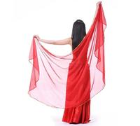 Bauchtanz Schal Bauchtanz-Schleier, Schmetterling, Motten, Flügel, einfarbig, Chiffon, Kopftuch, Schal, 250 x 120 cm. Bauchtanz Seidentuch (Color : Red)