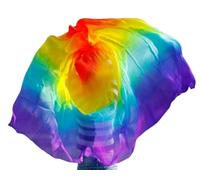 Bauchtanz-Schleier, Bauchtanz-Schleier, echte Seide, Accessoire, Schal, Praxis, mehrfarbig, mehrere Größen(Rainbow,200x90cm)