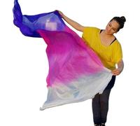 Bauchtanz-Schleier, Bauchtanz-Schleier, echte Seide, mehrfarbig, mehrere Größen, Accessoire, Schal, Praxis(Purplerosepink White,250x114cm)