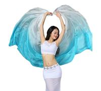 Bauchtanz Schleier Bauchtanz-Seidenschleier, 200 cm, 250 cm, 270 cm, handgeflochtener Schal, Schal, Gelb, Orange, Rosa, Lila, Farbverlauf. Bauchtanz Schleier Halbrund (Color : As picture-07, Size :