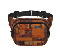 Bauchtasche aus afrikanischem Textil, Patchwork-Druck, mit verstellbarem Riemen, quadratisch, doppellagig, Unisex, überall