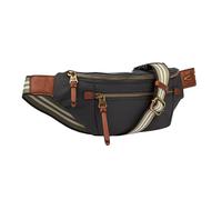 Bauchtasche CAMEL ACTIVE "Bari", Damen, Gr. B/H/T: 33cm x 13cm x 7cm, schwarz, Nylon, kontrastfarbene Details, Taschen, aus hochwertigem matten Nylon mit gestreiftem Gewebeband (53879832-0) schwarz