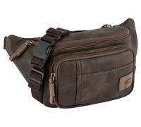Bauchtasche CAMEL ACTIVE "Laos", Damen, Gr. B/H/T: 29cm x 16cm x 11cm, braun (dunkelbraun), Lederimitat, Retro, beschichtet, kontrastfarbene Details, leichte Abriebeffekte, Taschen, Unisex Gürteltasch