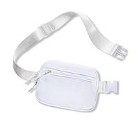 Bauchtasche Damen Gürteltasche Herren, Mode Sport Hüfttaschen Klein Umhängetasche Frauen Brustbeutel Canvas Crossbody Bag mit verstellbarem Riemen (Weiß)