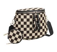 Bauchtasche Damen Karierte Bauchtaschen Karomuster Gürteltasche Handtasche Crossbody Bag Fanny Pack Schachbrettmuster Bum Bags mit Münzfach for Reisen und Arbeit