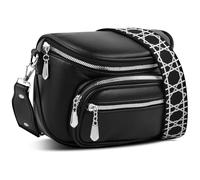 Bauchtasche Damen Umhängetasche Klein PU Leder Crossbody Bag mit Verstellbarem Abnehmbarem Breitem Gurt für Tägliches Arbeiten Einkaufen Reisen