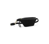Bauchtasche ELBSAND "Umhängetasche, Ledertasche, Brusttasche, Crossbody Bag, Gürteltasche", Damen, Gr. B/H/T: 26cm x 12cm x 7cm, schwarz, Veloursleder, unifarben, Taschen, Handtasche Damen zum Umhänge