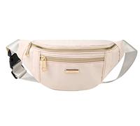 Bauchtasche für Damen, modische Hüfttasche mit verstellbarem Riemen für Reisen, Sport, Laufen, Beige, Einheitsgröße