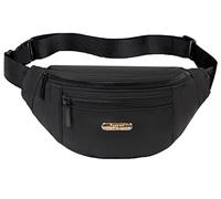 Bauchtasche für Damen, modische Hüfttasche mit verstellbarem Riemen für Reisen, Sport, Laufen, Farbe: Schwarz, Einheitsgröße