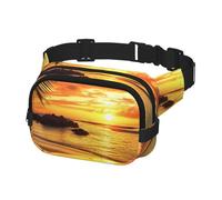 Bauchtasche für Damen und Herren, Crossbody-Hüfttasche, tropischer Strand, Küste, Sonnenuntergang, Gürteltasche mit verstellbarem Riemen, Hüfttasche