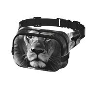 Bauchtasche für Damen und Herren, Gürteltasche, afrikanischer Löwe, mit verstellbaren Trägern, Brusttasche, Reise-Umhängetasche, Schwarz, Einheitsgröße, Schwarz , Einheitsgröße