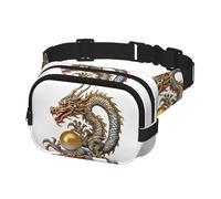Bauchtasche für Damen und Herren, Gürteltasche, chinesischer Drache mit Perlen, Hüfttaschen mit verstellbaren Trägern, Brusttasche, Reise-Umhängetasche, Schwarz, Einheitsgröße, Schwarz , Einheitsgröße