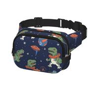 Bauchtasche für Damen und Herren, Gürteltasche, lustiger Astronaut, Dinosaurier, Rakete, Hüfttasche mit verstellbaren Trägern, Brusttasche, Reise-Umhängetasche, Schwarz, Einheitsgröße, Schwarz ,