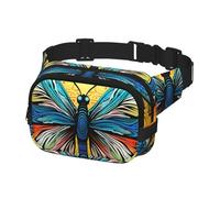 Bauchtasche für Damen und Herren, Gürteltasche mit Schmetterlingsmotiv, Batikfärbung, mit verstellbaren Trägern, Brusttasche, Reise-Crossbody-Tasche