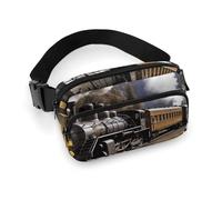 Bauchtasche für Damen und Herren, Gürteltasche mit verstellbarem Riemen, Dampflokomotive, Zug, Hüfttasche für den Alltag, Dampflokomotive Zug, 20x13cm
