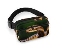 Bauchtasche für Damen und Herren, Gürteltasche mit verstellbarem Riemen, Gay Pride, Regenbogen-Hüfttasche für den Alltag, Cobra Schlange, 20x13cm