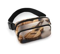 Bauchtasche für Damen und Herren, Gürteltasche mit verstellbarem Riemen, Gay Pride, Regenbogen-Hüfttasche für den Alltag, Gitarre aus Holz, 20x13cm