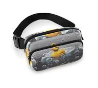 Bauchtasche für Damen und Herren, Gürteltasche mit verstellbarem Riemen, niedlicher Delfin, Schneeflocke, Hüfttasche für den Alltag, Bubble Duck, 20x13cm