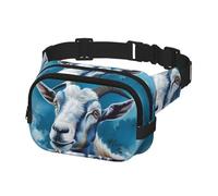 Bauchtasche für Damen und Herren, Gürteltasche mit Ziegenmuster, mit verstellbaren Trägern, Brusttasche, Reise-Umhängetasche, Schwarz, Einheitsgröße, Schwarz , Einheitsgröße
