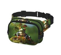 Bauchtasche für Damen und Herren, Gürteltasche, Motiv: Frieden, Frosch, Baum, mit verstellbaren Trägern, Brusttasche, Reise-Umhängetasche, Schwarz, Einheitsgröße, Schwarz , Einheitsgröße