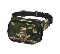 Bauchtasche für Damen und Herren, Gürteltasche, Motiv: Friedensbaum, Frosch, mit verstellbaren Trägern, Brusttasche, Reise-Umhängetasche, Schwarz, Einheitsgröße, Schwarz , Einheitsgröße