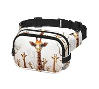 Bauchtasche für Damen und Herren, Gürteltasche, niedlich, Cartoon, lustige Giraffen, Hüfttaschen mit verstellbaren Trägern, Brusttasche, Reise-Umhängetasche, Schwarz, Einheitsgröße, Schwarz ,
