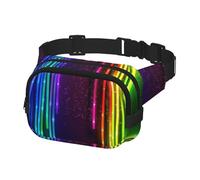 Bauchtasche für Damen und Herren, Gürteltasche, Regenbogenfarben, Neonfarben, mit verstellbaren Trägern, Brusttasche, Reise-Umhängetasche, Schwarz, Einheitsgröße, Schwarz , Einheitsgröße