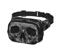 Bauchtasche für Damen und Herren, Gürteltasche, Totenkopf-Skelett, Hüfttasche mit verstellbaren Trägern, Brusttasche, Reise-Umhängetasche, Schwarz, Einheitsgröße, Schwarz , Einheitsgröße