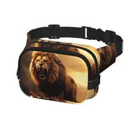 Bauchtasche für Damen und Herren, Gürteltasche, wütender brüllender Löwe, Hüfttaschen mit verstellbaren Trägern, Brusttasche, Reise-Umhängetasche, Schwarz, Einheitsgröße, Schwarz , Einheitsgröße
