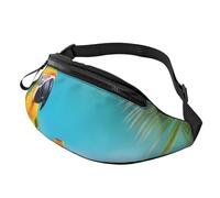 Bauchtasche für Damen und Herren mit Papageien, Ananas, Vögel, wasserdicht, Sport, modische Gürteltasche, Umhängetasche, Hüfttasche mit verstellbarem Riemen, große Schultertasche, Geldbörse für Reisen