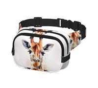 Bauchtasche für Damen und Herren, stilvolle Tier-Aquarell-Giraffen-Hüfttasche mit verstellbaren Trägern, Brusttasche, Reise-Umhängetasche, Schwarz, Einheitsgröße, Schwarz , Einheitsgröße