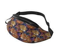 Bauchtasche für Damen und Herren, stilvolle Umhängetasche mit verstellbarem Schultergurt, Tribal Fox, Schmetterling, Gürteltasche, Hüfttasche für Outdoor, Reisen, Sport, Laufen