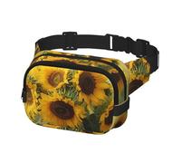 Bauchtasche für Damen und Herren, Umhängetasche, Sonnenblumen-Gürteltasche mit verstellbarem Riemen, Schwarz, Einheitsgröße, Schwarz , Einheitsgröße