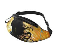 Bauchtasche für Damen und Herren, Umhängetasche, Tanz, Musik, Gürteltasche mit verstellbarem Riemen, Hüfttasche, Schwarz, Einheitsgröße, Schwarz , Einheitsgröße