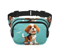Bauchtasche für Damen und Herren, wasserdicht, verstellbar, Hüfttasche, modische Umhängetasche, Cartoon-Beagle-Hund, Bauchtasche für Laufen, Workout, Wandern, Reisen, Schwarz, Einheitsgröße, Schwarz