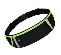 Bauchtasche für Fitness Wasserabweisende Sport mit DREI Taschen | 360 Grad Reflexstreifen, Leichtes Chinlon Tpu, Schwarz, Glatter Reißverschluss, Unisex für Lauftraining