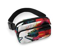 Bauchtasche für Herren und Damen, bunte Klaviertastatur, Musik, Gürteltasche, leicht, vollständig bedruckt, mit verstellbarem Gurt, für Laufen, Wandern, Reisen, Stil, 20 x 13 cm, Stil:, 20x13cm