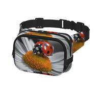 Bauchtasche für Herren und Damen, Crossbody-Bauchtasche mit Marienkäfer-Gänseblümchen, Gürteltasche mit verstellbarem Riemen, Hüfttasche