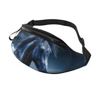 Bauchtasche für Herren und Damen, Crossbody-Hüfttasche, blaues Pferd, Gürteltasche mit verstellbarem Gurt, Hüfttasche, Schwarz, Einheitsgröße, Schwarz , Einheitsgröße