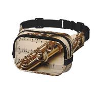 Bauchtasche für Herren und Damen, Crossbody-Hüfttasche, Flöte, Musik, Gürteltasche mit verstellbarem Riemen, Hüfttasche, Schwarz, Einheitsgröße, Schwarz , Einheitsgröße