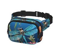 Bauchtasche für Herren und Damen, Crossbody-Hüfttasche, Libelle und Blume, Gürteltasche mit verstellbarem Riemen, Hüfttasche, Schwarz, Einheitsgröße, Schwarz , Einheitsgröße