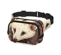 Bauchtasche für Herren und Damen, Crossbody-Hüfttasche, Opossum und Rosen, Gürteltasche mit verstellbarem Riemen, Hüfttasche, Schwarz, Einheitsgröße, Schwarz , Einheitsgröße