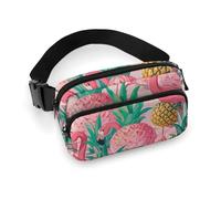 Bauchtasche für Herren und Damen, Flamingo-Ananas-Gürteltasche, leicht, vollständig bedruckt, mit verstellbarem Gurt, für Laufen, Wandern, Reisen, Stil, 20 x 13 cm, Stil:, 20x13cm